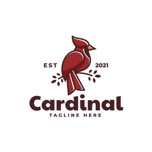 Logo cardinal simple mascot style vector image