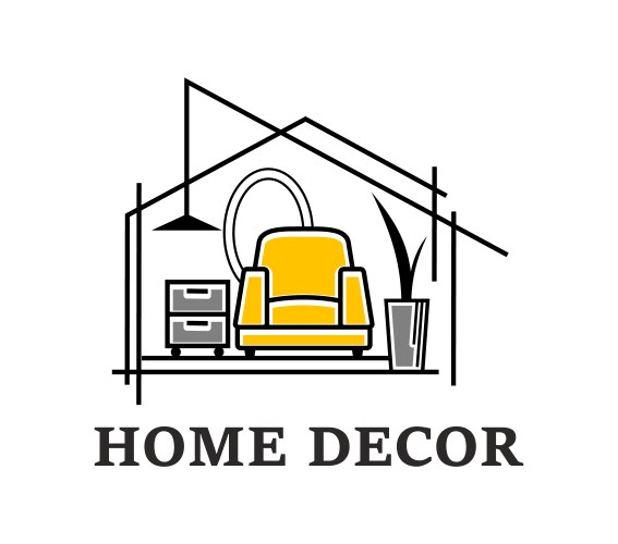 Interior design and home decor furniture icon vector image