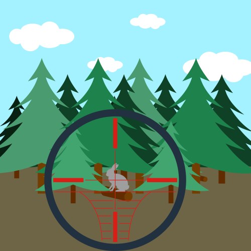 Hunting in fir forest vector image