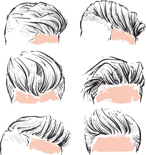 Fashion set of hipster man hair style vector image