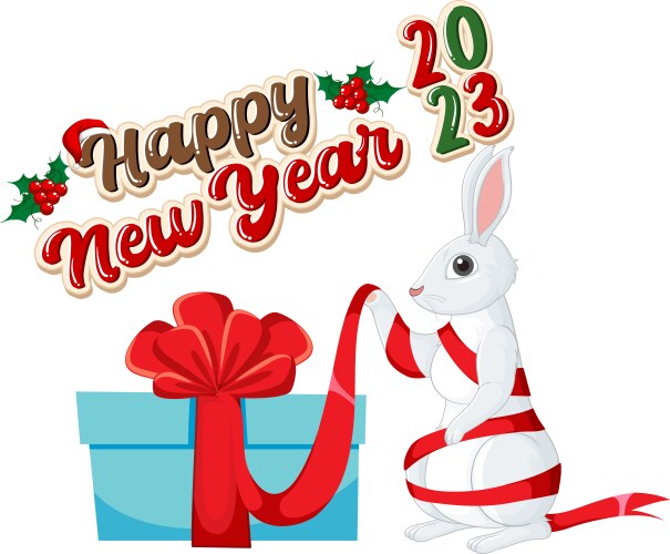 Year of the rabbit happy new banner vector image