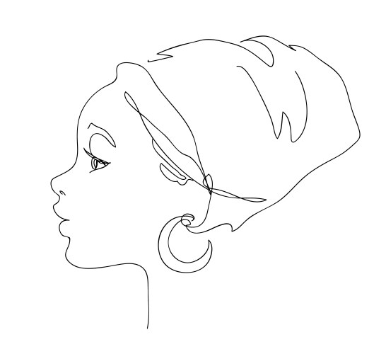 African young woman face silhouette vector image