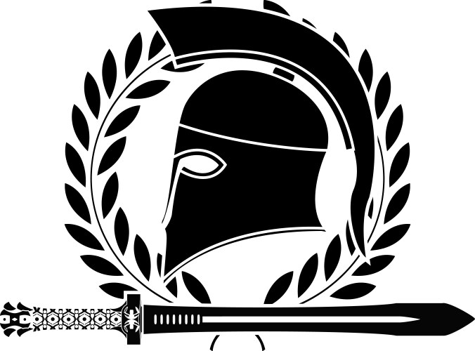 fantasy hellenic sword and helmet vector image