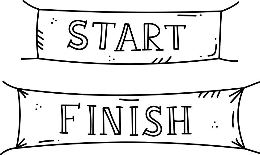 Start and finish banner vector image