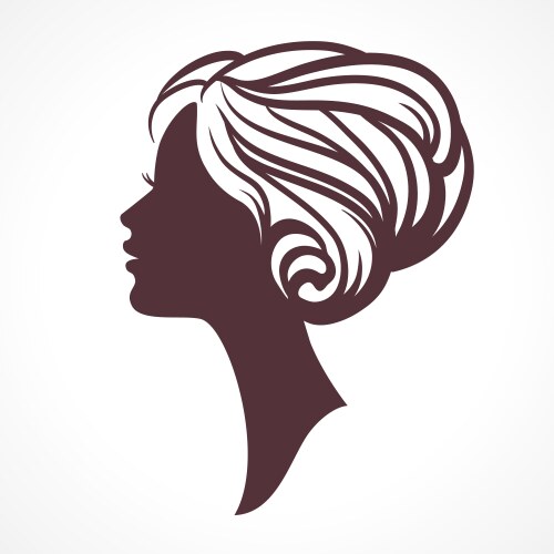 woman face silhouette female head vector image