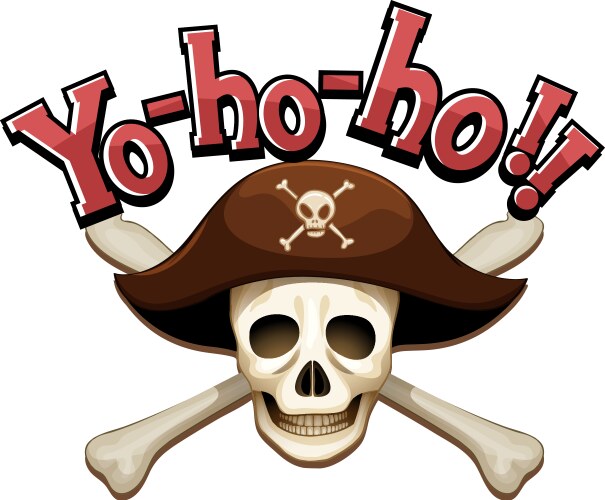 Pirate concept with yo-ho-ho word banner vector image