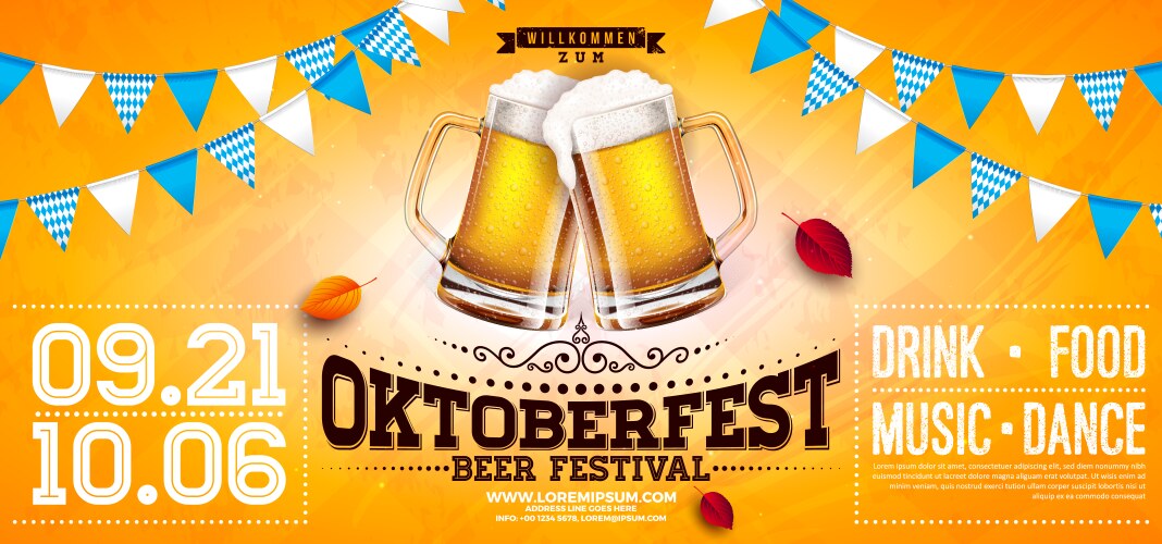 oktoberfest party banner with fresh vector image