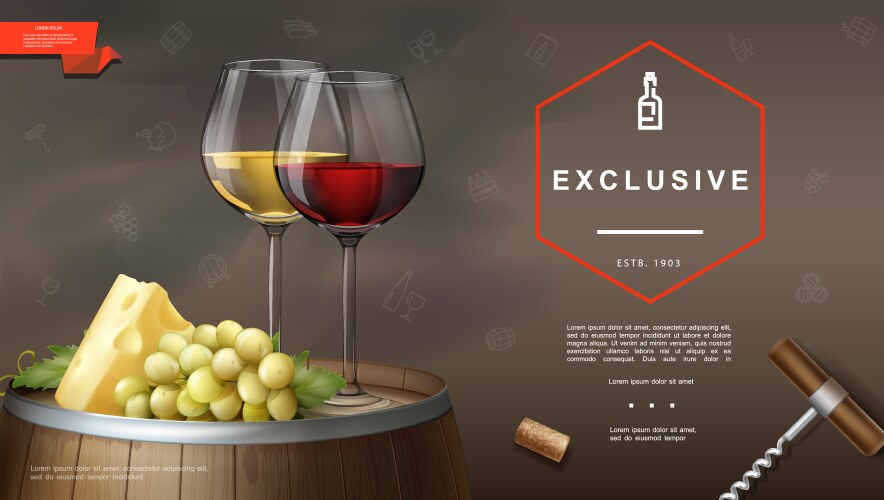 Realistic winemaking background vector image