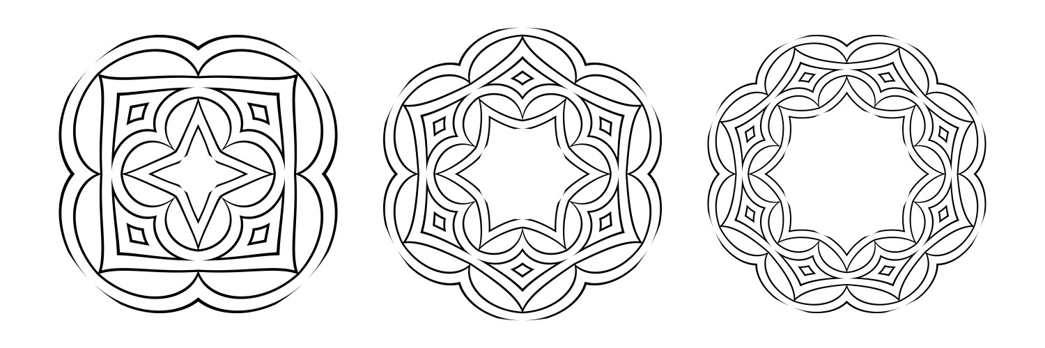 Radial patterns set vector image