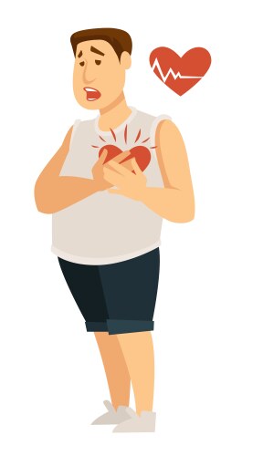 Heart disease and obesity cardiac arrest vector image