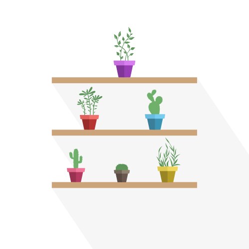 Potted plants vector image