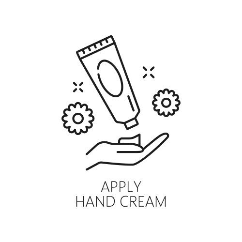 Nail manicure service icon with cream and hand vector image