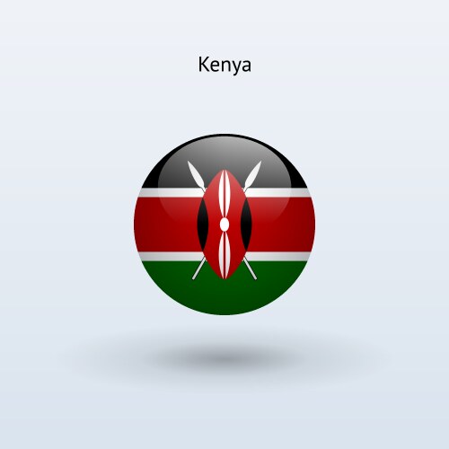 Kenya round flag vector image