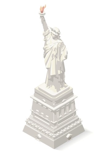 Liberty statue landmarks isometric vector image