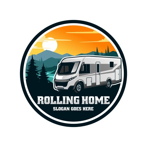 Rv motor home logo vector image