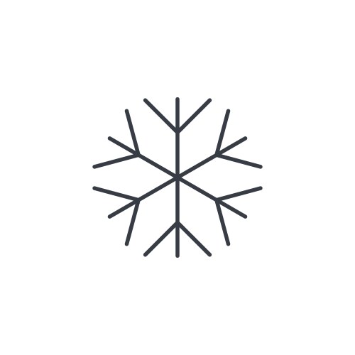 Snowflake frost winter snow thin line icon vector image