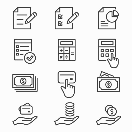 Investments money icons set black vector image