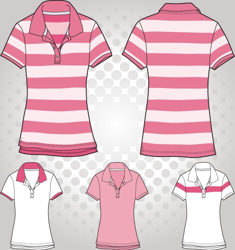 Women polo t shirt vector image