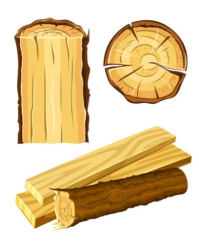 Wooden material wood and board vector image