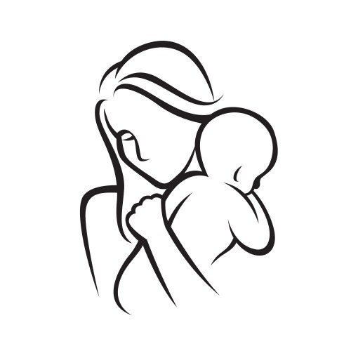 mother and baby icon vector image