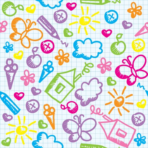 Doodle pattern vector image