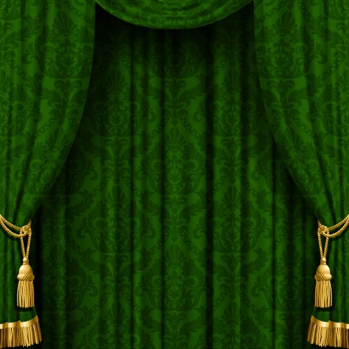 Green curtain vector image