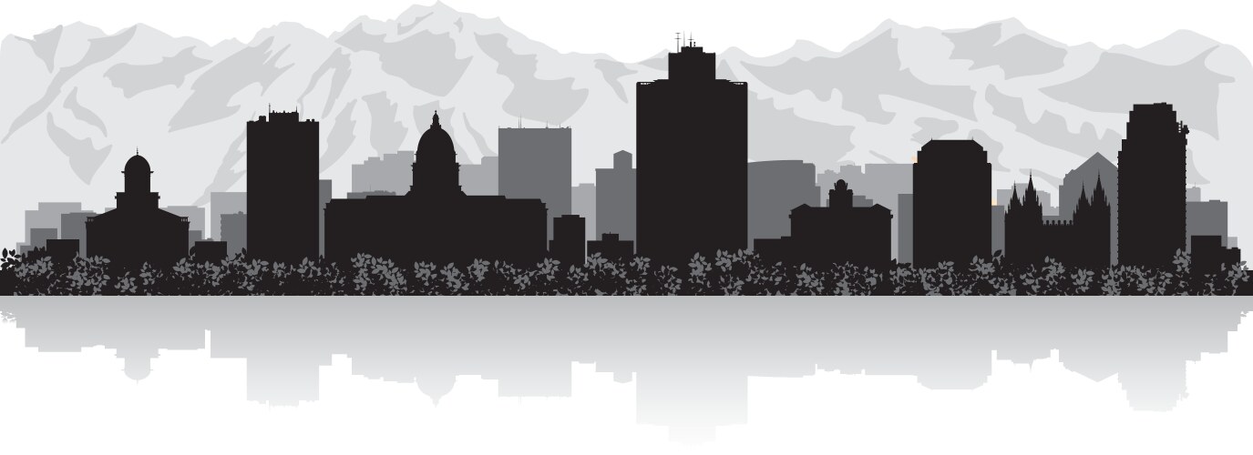 salt lake city usa skyline silhouette vector image