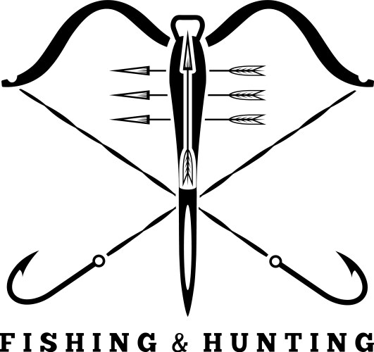 fishing and hunting concept with hooks vector image