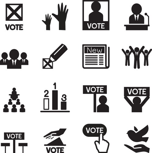 Democracy icon set vector image