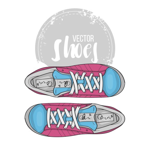 Fashion sketch womens shoes vector image