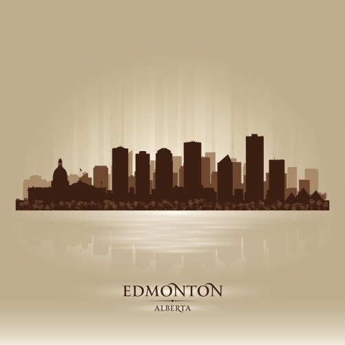 edmonton alberta skyline city silhouette vector image