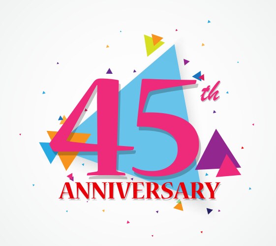 Happy anniversary celebration with triangle shape vector image