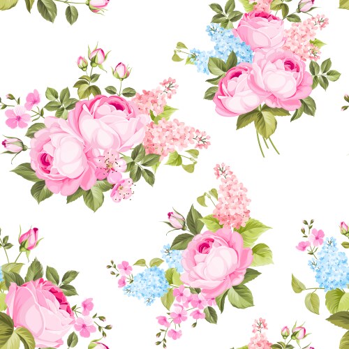 Elegant seamless rose pattern vector image