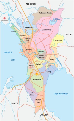 Metro manila map vector image