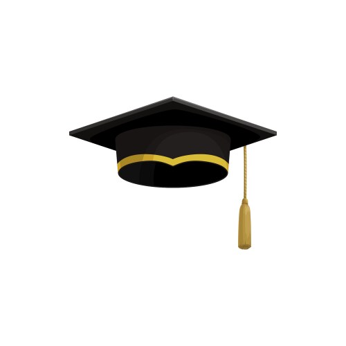 Graduation cap college university student hat vector image