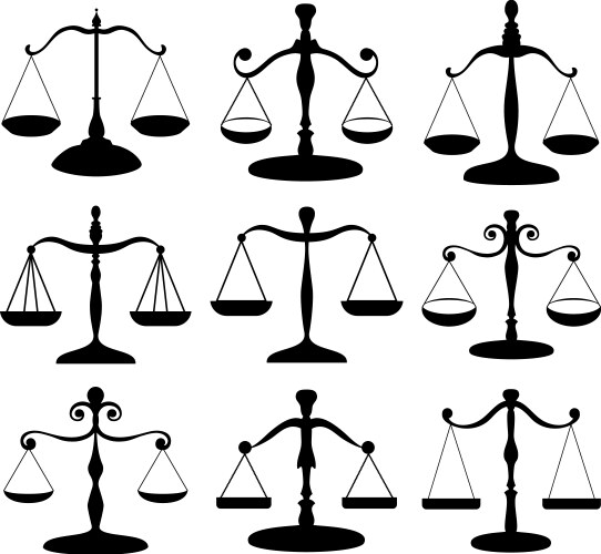 Law scale symbol set vector image