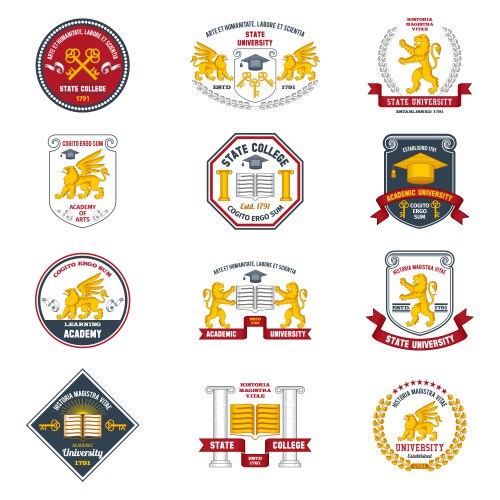 university labels colored vector image