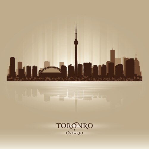 toronto ontario skyline city silhouette vector image