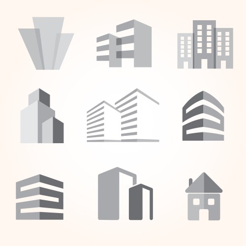 Building icons set vector image