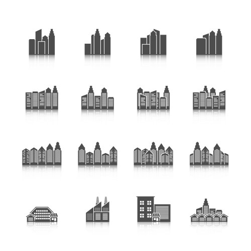 cityscape icons set vector image