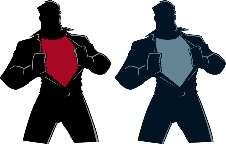 superhero under cover casual silhouette vector image