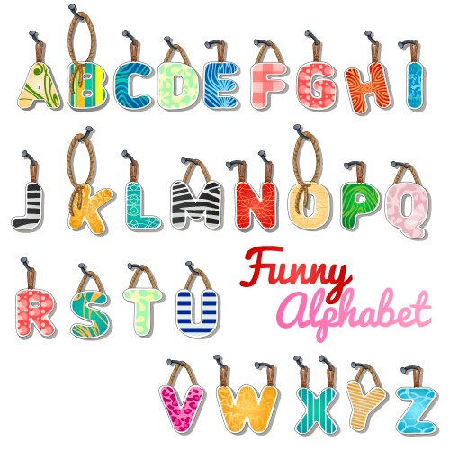 Funny set of letters the english alphabet vector image