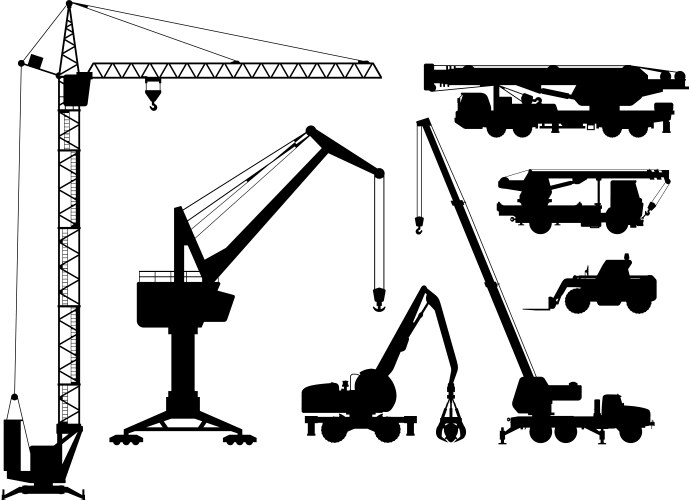 Building technique silhouettes vector image