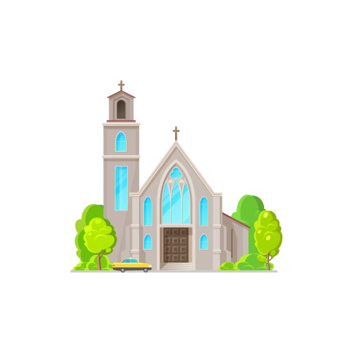 Catholic church cathedral building icon vector image