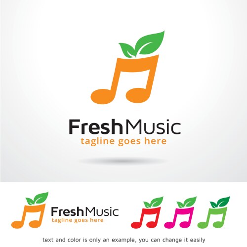 Fresh music logo template vector image