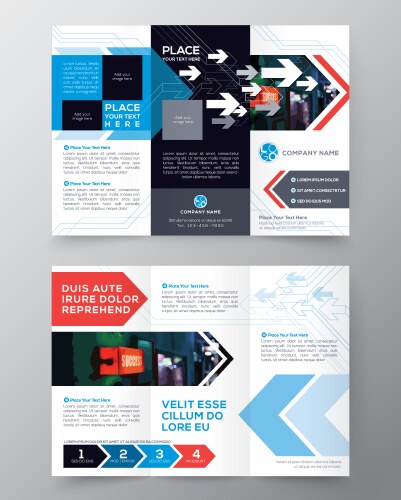 Tri fold brochure flyer design layout template vector image