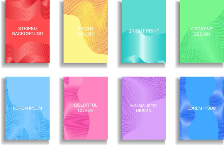 Collection bright colorful striped covers vector image