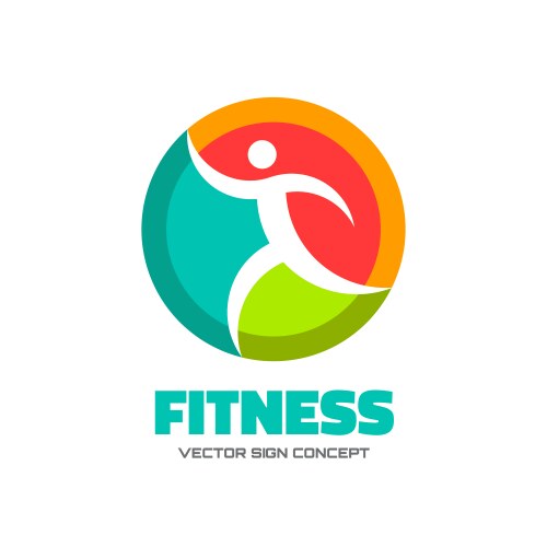 Fitness - logo concept human vector image