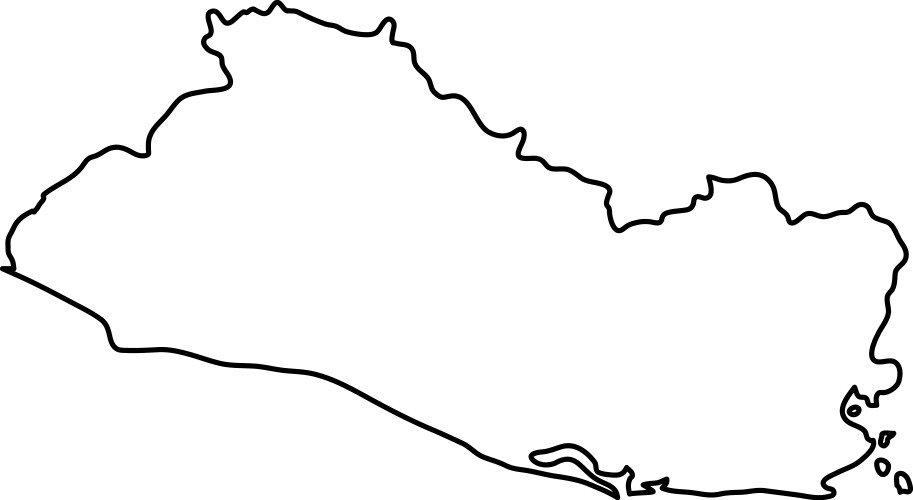 El salvador map of black contour curves on white vector image