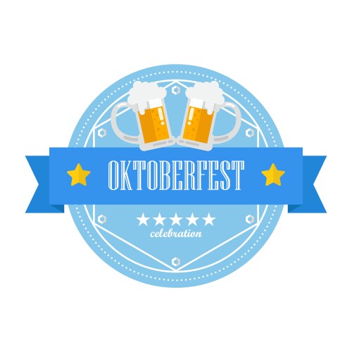 beer festival oktoberfest retro flat badge vector image